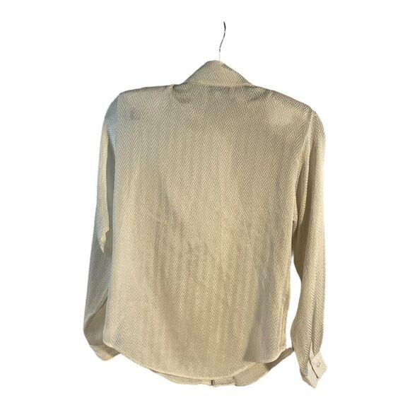 The Villager Women’s  Vintage Size 6 Long Sleeve white Clip Dot Blouse Top - Picture 4 of 13